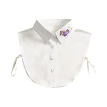 Gola Falsa Branca Destacável Com Bordado Para Mulheres, Gola Alta Primavera 34x31cm Gola Falsa Branca Destacável Com Bordado Para Mulheres, Gola Alta Primavera 34x31cm
