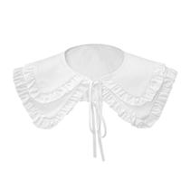 Gola falsa, charmoso design de babados, algodão para mulheres