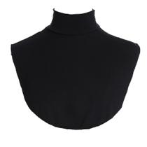Gola falsa de gola alta para mulheres, algodão preto e poliéster