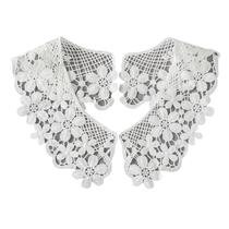 Gola falsa de renda, gola de blusa bordada floral removível