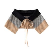 Gola falsa, design genérico de malha listrada moderna para mulheres