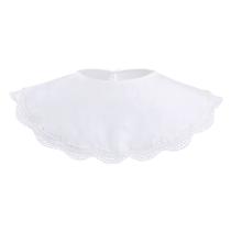 Gola falsa, elegante acabamento em renda branca para mulheres