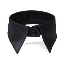 Gola falsa feminina, gola pontiaguda de cetim para suéteres e vestidos