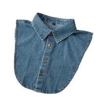 Gola falsa feminina Snowflake Denim, gola de blusa removível Gola falsa feminina Snowflake Denim, gola de blusa removível