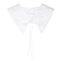 Gola falsa, genérica, delicada, renda floral, bordada branca