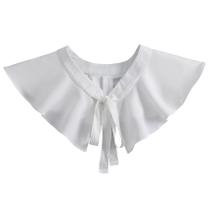 Gola falsa, genérica, elegante, com acabamento em babados, chiffon, 20x20cm