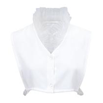 Gola falsa romântica plissada e gola com babados para mulheres