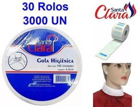 Gola Higiênica - Pacote com 30 Rolos - Total 3000 Golas - Santa Clara