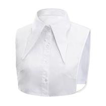 Gola removível feminina de ponta larga clássica de algodão branco Gola removível feminina de ponta larga clássica de algodão branco