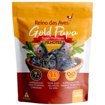 Gold Papa Filhotes 400g Reino das Aves Papinha Tratar Filhote Calopsita Ring Neck Agapornis Maritaca