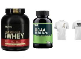 Gold Standard 100% Whey Protein 2270kg Baunilha + BCAA ON 200 caps - Optimum Nutrition