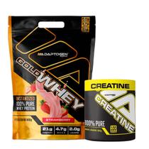 Gold Whey Adaptogen Concentrado 100% Refil 900g + Creatina Adaptogem Platinum Pura 300g