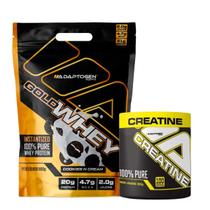 Gold Whey Adaptogen Concentrado 100% Refil 900g + Creatina Adaptogem Platinum Pura 300g