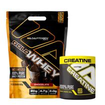 Gold Whey Adaptogen Concentrado 100% Refil 900g + Creatina Adaptogem Platinum Pura 300g