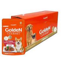 Golden Gourmet Sachê para Cachorros Adultos Sabor Carne Caixa com 20 Unidade de 70 Gramas