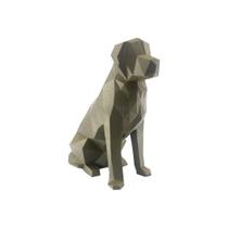 Golden Retriever Geometrico Low Poly Decoração 3D