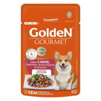 Golden Sachê Gourmet Cães Adultos Raças Pequenas Carne e Espinafre 85g