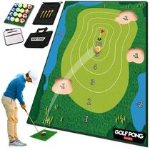 Golf Pong Chip Off Challenge Jogo de chips and stick com tapete Golf Pong Chip Off Challenge Jogo de chips and stick com tapete