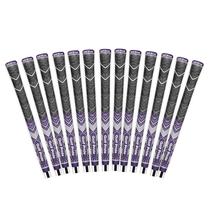 Golf Pride MCC Plus4 Hybrid Golf Grip de tamanho médio roxo/branco, pacote com 13 Golf Pride MCC Plus4 Hybrid Golf Grip de tamanho médio roxo/branco, pacote com 13