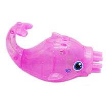 Golfinho lança bolha de sabão brilhante rosa