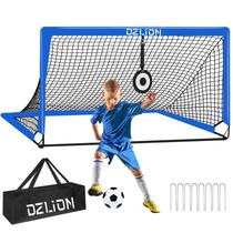 Gols de futebol portáteis DZLION de 6 x 4 pés para crianças com estacas e bolsa Gols de futebol portáteis DZLION de 6 x 4 pés para crianças com estacas e bolsa