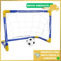 Golzinho Infantil Brinquedo Chute a Gol Kit 01 Trave De Futebol + Bola + Bomba De Encher - Majestic
