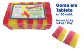 Goma colorida em tablete Goma colorida em tablete