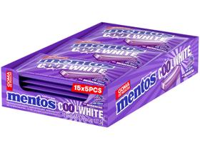 Goma de Mascar Mentos Cool White Blue Raspberry sem Açúcar Display com 15 Slabs