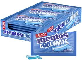 Goma de Mascar Mentos Cool White Menta sem Açúcar Display com 15 Slabs Goma de Mascar Mentos Cool White Menta sem Açúcar Display com 15 Slabs