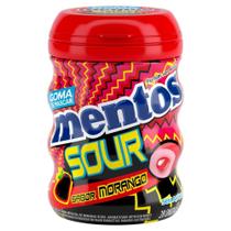 Goma de Mascar Morango Ácido Zero Açúcar Mentos Sour 56g 28 Unidades