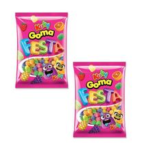 Goma Festa Kuky Vários Sabores de Frutas Kit 140g 2 Unidades