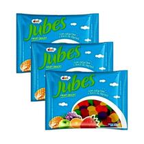 Goma Jubes Com Gelatina e Suco de Frutas Kit com 3 Pcts