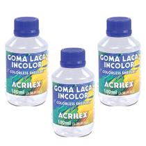 Goma Laca Incolor Acrilex 3 Frascos 100ml para Verniz Fixação Preparação Madeira MDF Cerâmica Gesso Artesanato Pintura Goma Laca Incolor Acrilex 3 Frascos 100ml para Verniz Fixação Preparação Madeira MDF Cerâmica Gesso Artesanato Pintura