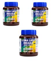 Goma laca indiana acrilex 250 ml - 3 unidades