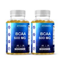 Gomas BCAA Vitamatic 600 mg Sabor Pêssego 60 Gomas Veganas Gomas BCAA Vitamatic 600 mg Sabor Pêssego 60 Gomas Veganas