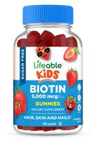 Gomas de biotina Lifeable Sugar Free Kids 5000mcg 90 gomas