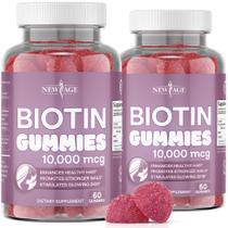 Gomas de biotina NEW AGE para cabelo, pele e unhas 10.000 mcg 120 ct Gomas de biotina NEW AGE para cabelo, pele e unhas 10.000 mcg 120 ct