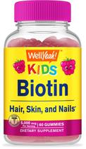 Gomas de Biotina WellYeah para Crianças - 5000 mcg - Cabelo, Pele e Unhas (60 Unidades)