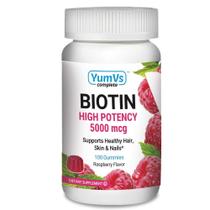 Gomas de biotina YUM-V'S 5.000 mcg de framboesa 100 unidades Gomas de biotina YUM-V'S 5.000 mcg de framboesa 100 unidades
