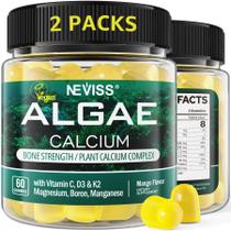 Gomas de cálcio NEVISS para mulheres com vitamina D3 K2 C Zinco 600 mg