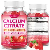 Gomas de citrato de cálcio BVIVLOO 1200 mg para adultos e crianças 60 ct