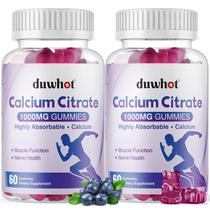 Gomas de citrato de cálcio duwhot 1000 mg para suporte ósseo 120 ct