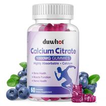 Gomas de citrato de cálcio duwhot 1000 mg para suporte ósseo 60 mastigáveis Gomas de citrato de cálcio duwhot 1000 mg para suporte ósseo 60 mastigáveis
