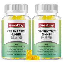 Gomas de citrato de cálcio Greabby 1200 mg com vitamina D3, K2 120 ct