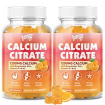Gomas de citrato de cálcio Saajoor 1200 mg com vitamina D3, K2 120 ct Gomas de citrato de cálcio Saajoor 1200 mg com vitamina D3, K2 120 ct