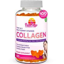 Gomas de colágeno Flamingo Suplementos Naturais Marinhos 100 Ct