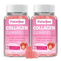 Gomas de colágeno Putaojun Hair Skin Nails com biotina 120 ct Gomas de colágeno Putaojun Hair Skin Nails com biotina 120 ct