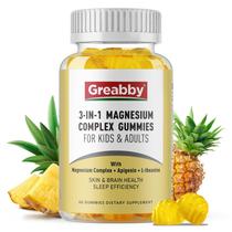 Gomas de complexo de magnésio Greabby Triple 800 mg 60 unidades Gomas de complexo de magnésio Greabby Triple 800 mg 60 unidades