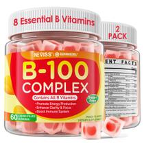 Gomas de complexo de vitamina B NEVISS para mulheres e homens, pacote com 2