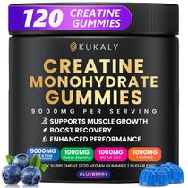 Gomas de Creatina Kukaly 9000 mg Sem Açúcar Sabor Blueberry 120 unidades